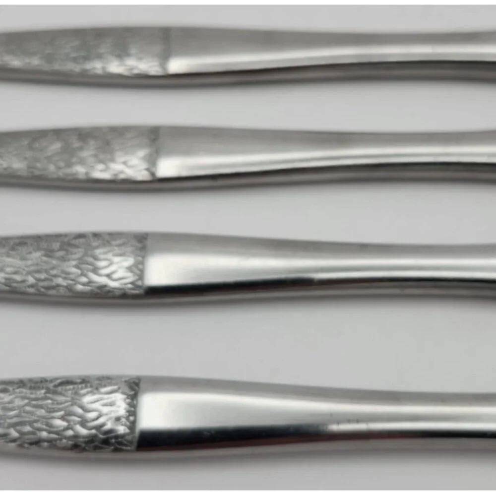 Vintage Amefa Holland Stainless Steel Dinner Knife Lot of 4 Knives Prestige Rare
